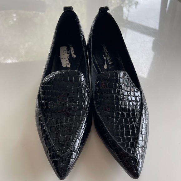 Jeffrey Campbell Viona Croc Embossed Pointed Toe Loafer - 7 - Picture 2 of 6